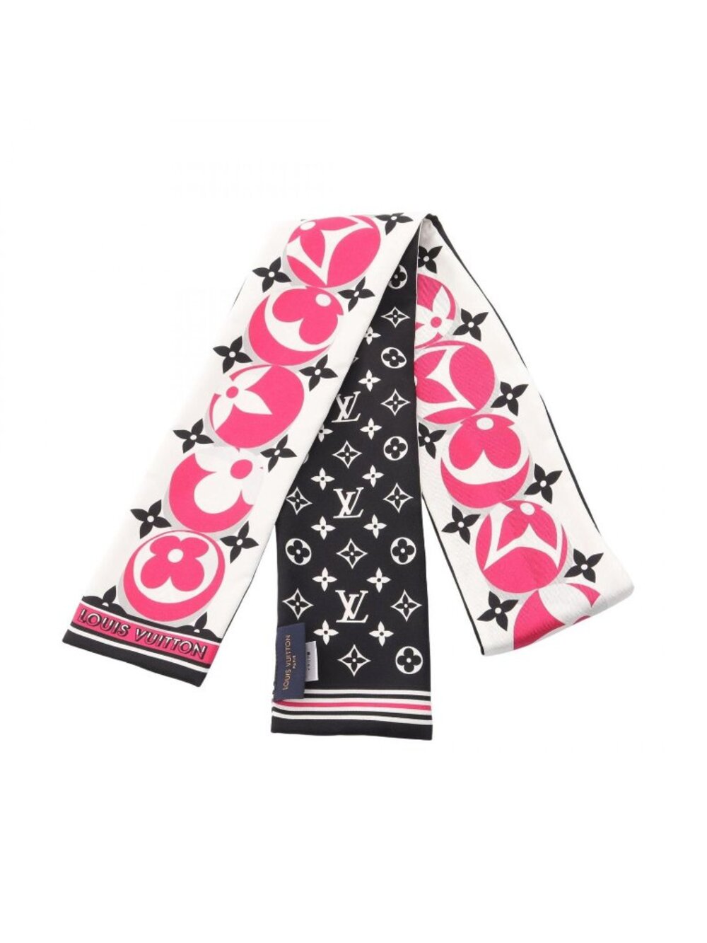 Louis Vuitton Scarf Bandeau Monogram Marbles Midnight Fuchsia Silk